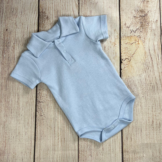Polo bodysuit, baby blue