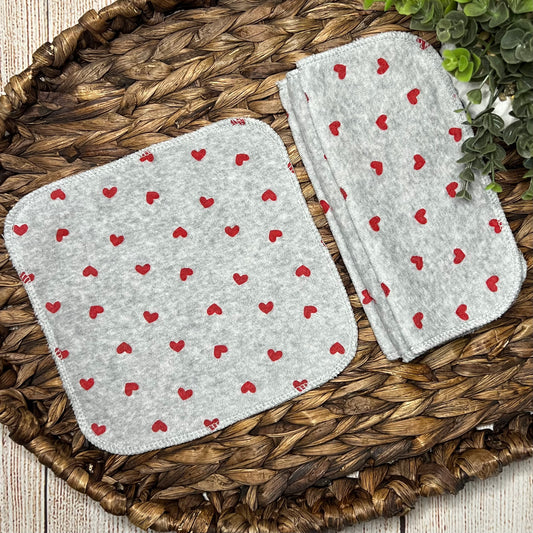 Hearts Cotton Velour wipes