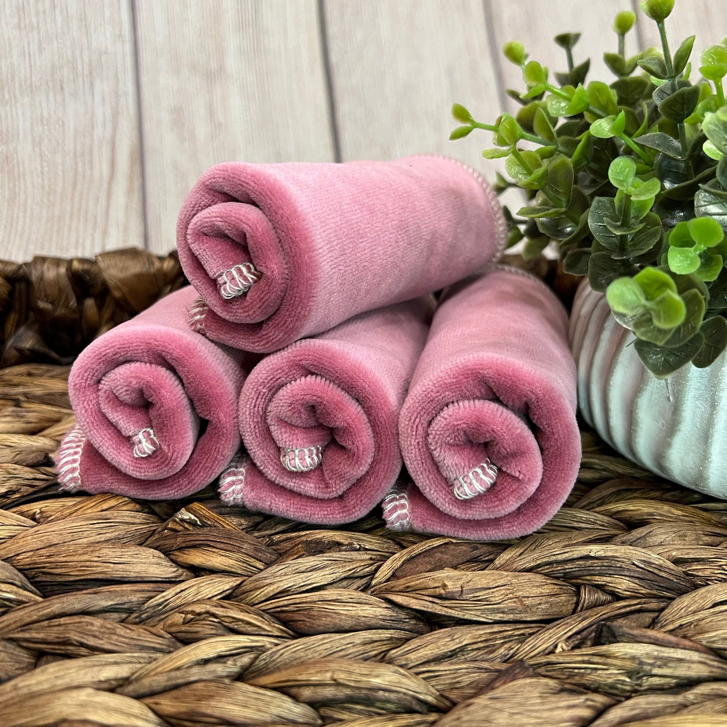 Soft Rose Cotton Velour wipes