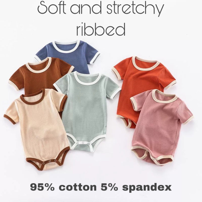 Ribbed Cotton baby bodysuit