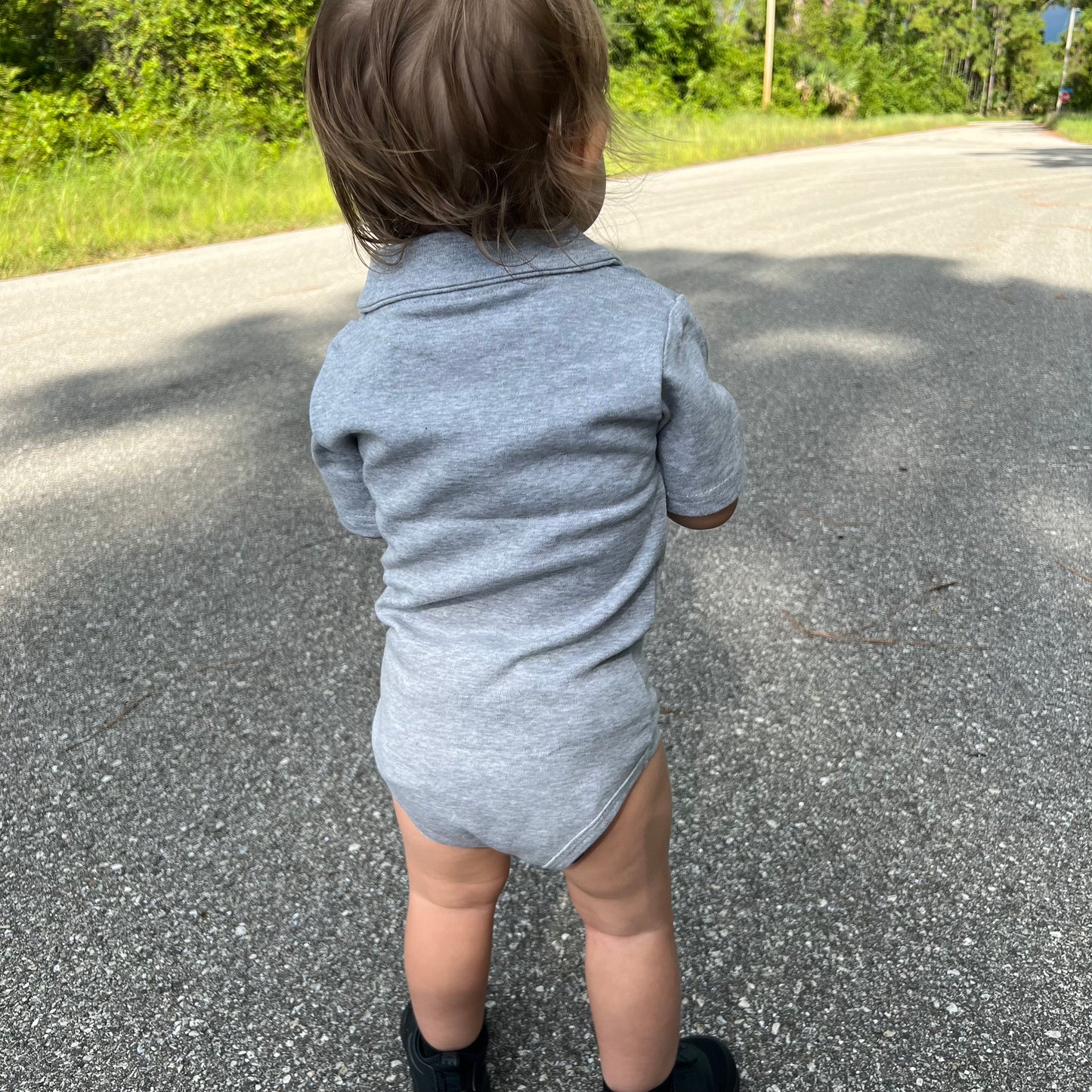 Polo bodysuit, baby blue