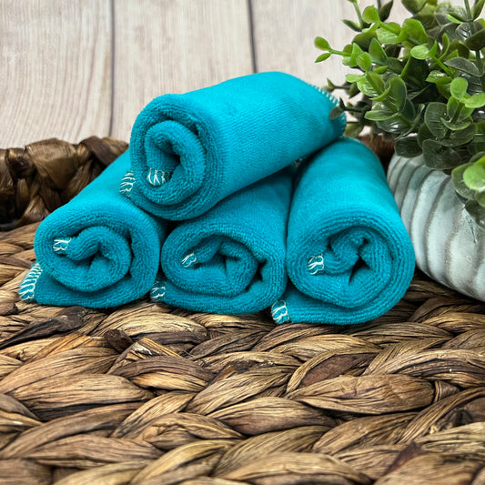 Teal Jade Cotton Velour wipes