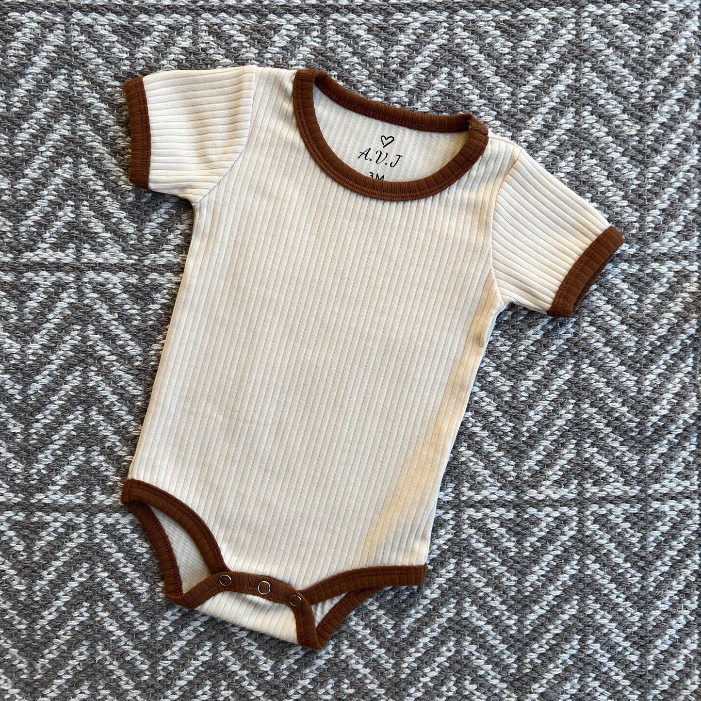 Ribbed Cotton baby bodysuit