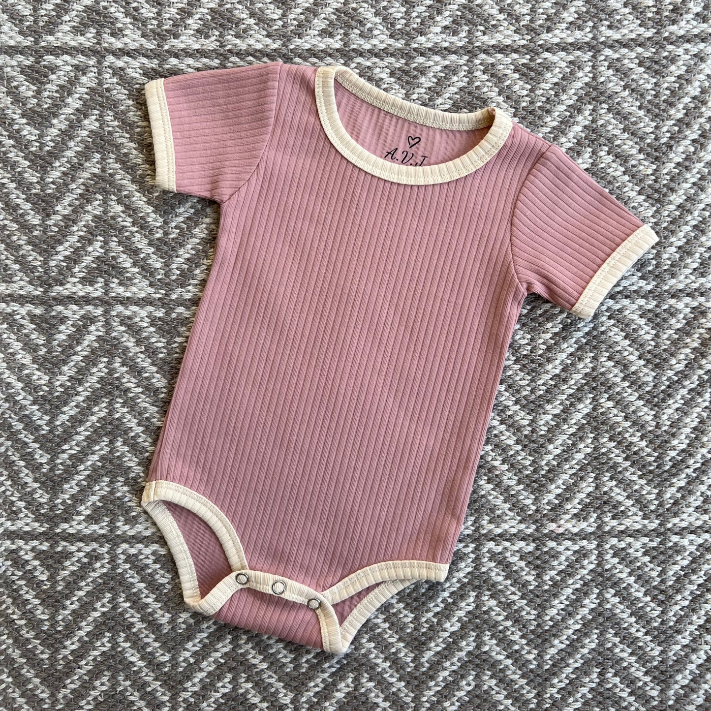 Ribbed Cotton baby bodysuit