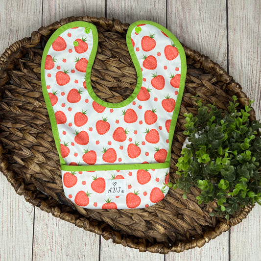 PUL Bib, Strawberry patch