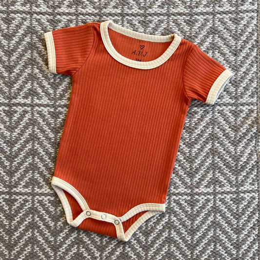 Ribbed Cotton baby bodysuit