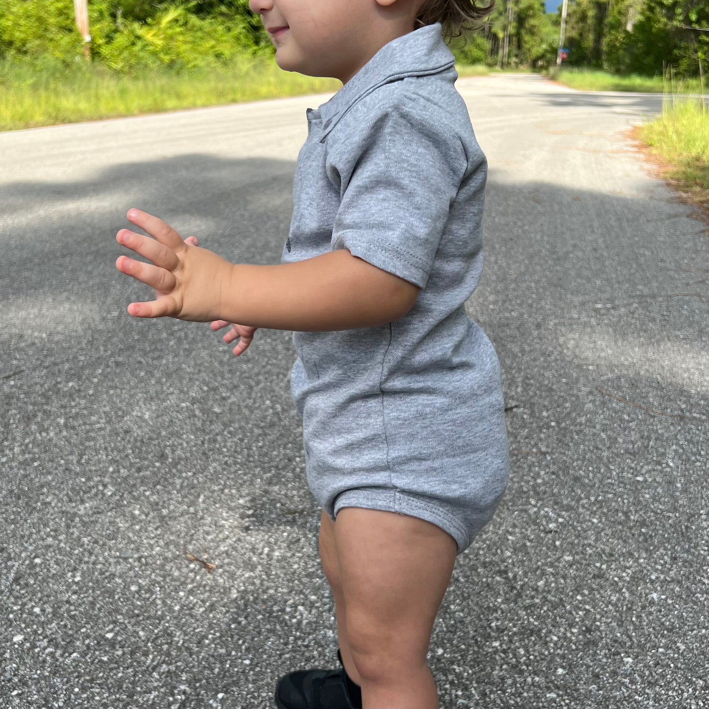 Polo bodysuit, baby blue