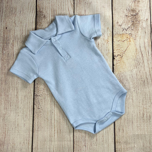 Polo bodysuit, baby blue